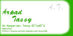 arpad tassy business card